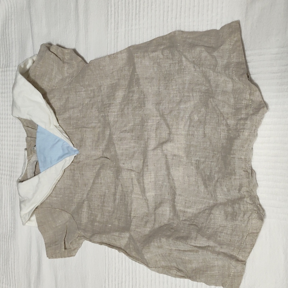 jack and teddy 100% linen sailor jon jon  size 9m